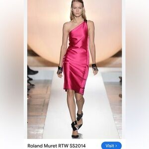 Roland Mouret Pink One-Shoulder Dress size 8